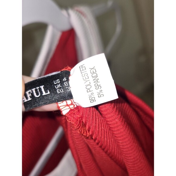 Zaful Women's Red‎ Summer Sleeveless Bodycon Dress Crew Neck Ribbed Tank Size 4 - Picture 7 of 7